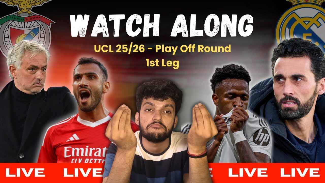 🔴LIVE: Benfica vs Real Madrid Watchalong | UCL 25/26 Playoff Leg 1 | Knockout Drama in Lisbon!