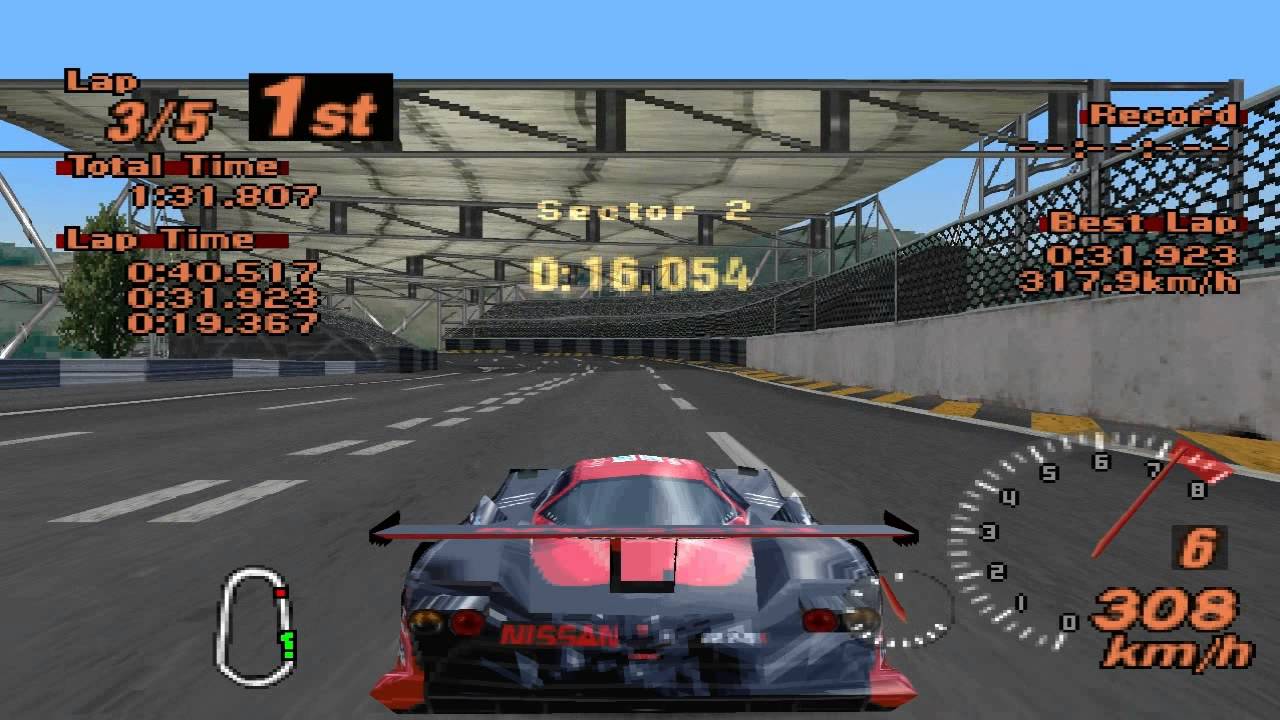 Gran Turismo 2 - Super Speedway - Nissan R390 GT1 LM Race Car '97 - ePSXe 1.8.0