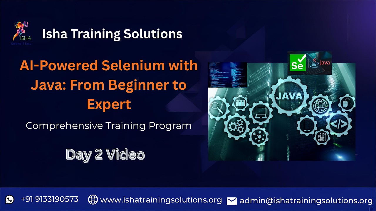 Selenium with java Day2 On 19th March 2026.Pls contact or WhatsApp us on +91-9133190573 to enroll.
