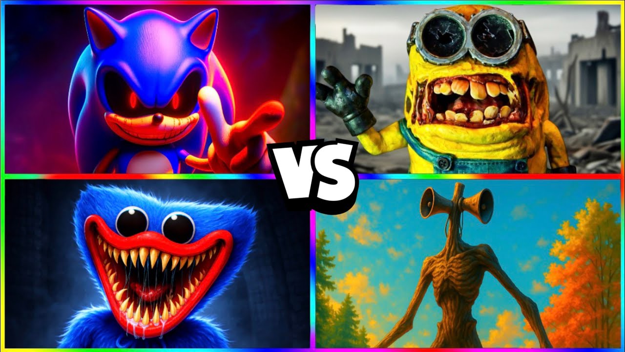 SONIC.EXE ⚔️ MINIONS.EXE ⚔️ HUGGY WUGGY ⚔️ SIREN HEAD | Tiles Clash