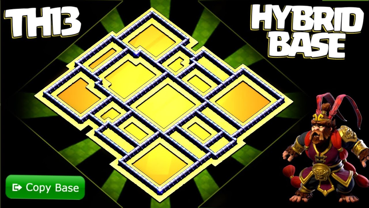 TH13 Trophy & Farming Base Design 2026 - Hybrid Defense for Loot and Trophies! Clash of Clans #1373