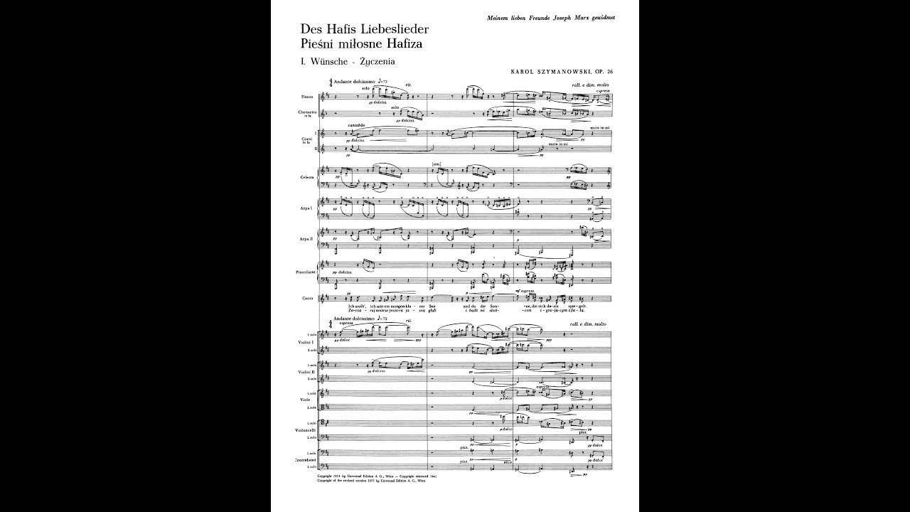 Karol Szymanowski - Love Songs of Hafiz, Op. 26