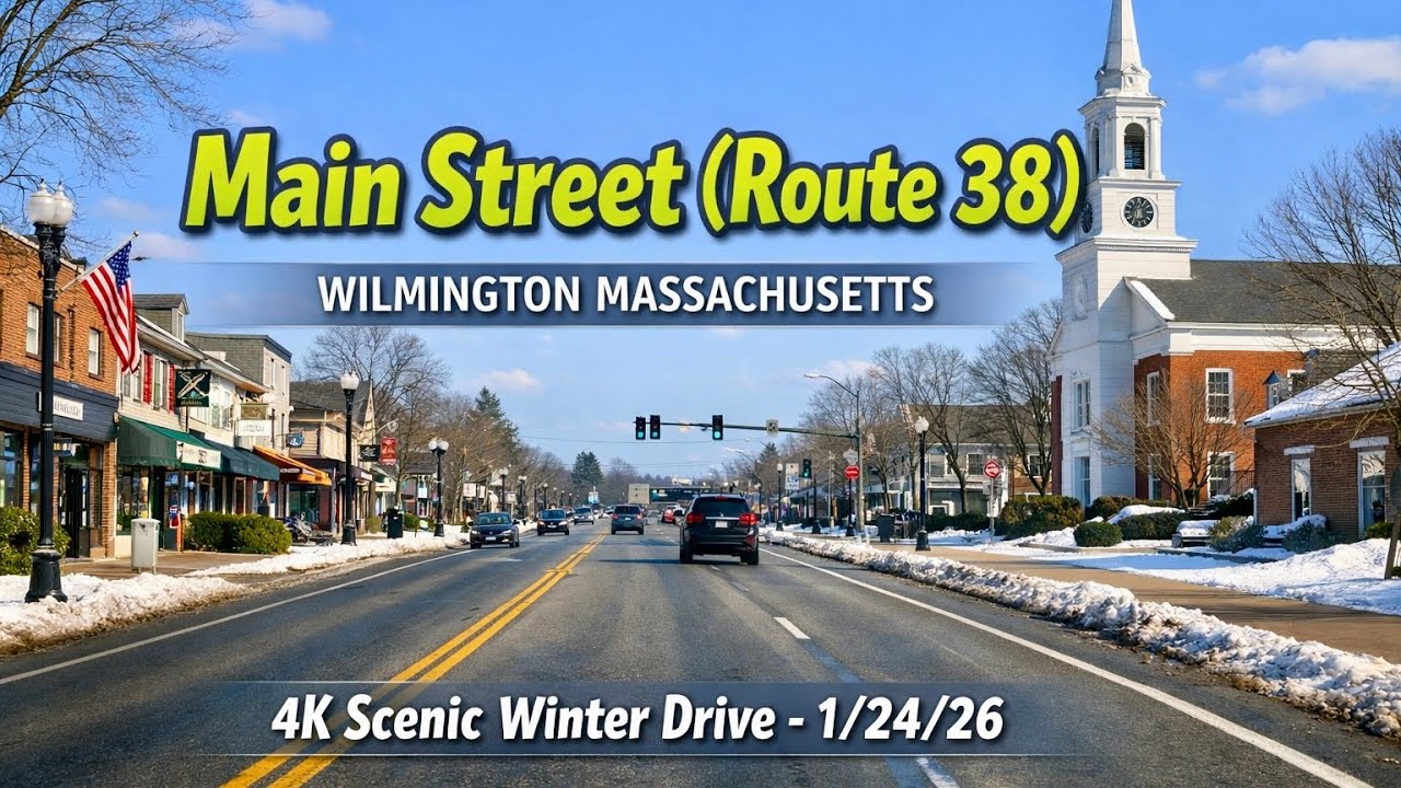 Main Street | Route 38 | Wilmington Massachusetts | 4K Scenic Winter Drive - 1/24/26