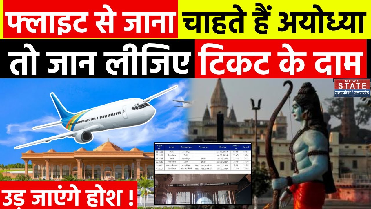Ayodhya Ram Mandir : फ्लाइट से जाना चाहते हैं अयोध्या तो जान लीजिए टिकट के दाम | Ayodhya Flight