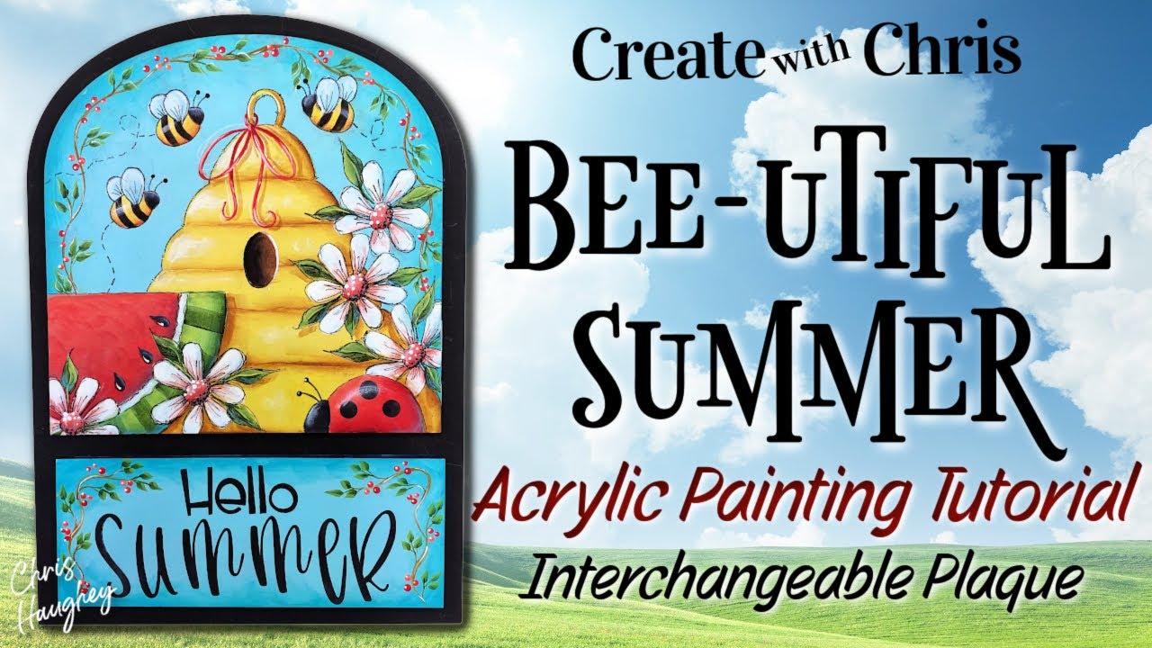 Bee-utiful Summer Acrylic Painting Tutorial by Chris Haughey