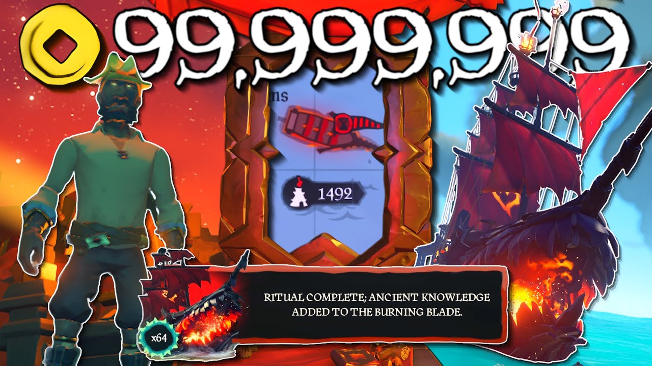Stacking 100 MILLION GOLD on the BURNING BLADE (and STEALING MORE) - Sea Of Thieves