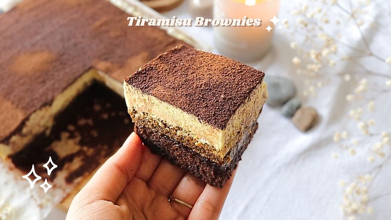 Creamy Tiramisu Brownies ☕ | Two Desserts in One | Baking Therapy✨