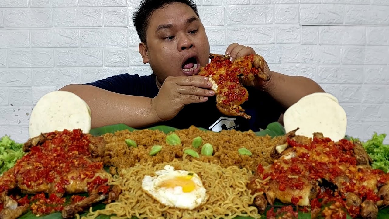 1KG NASI GORENG SEPESIAL MASAKAN ISTRI 2EKOR AYAM GEPREK UTUH+MIE TELOR MATA SAPI..