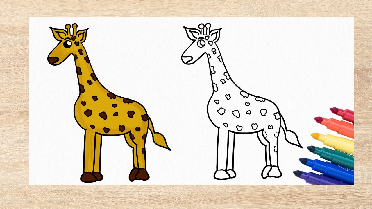 How to Draw a Cute Giraffe – Easy Cartoon Drawing for Kids!