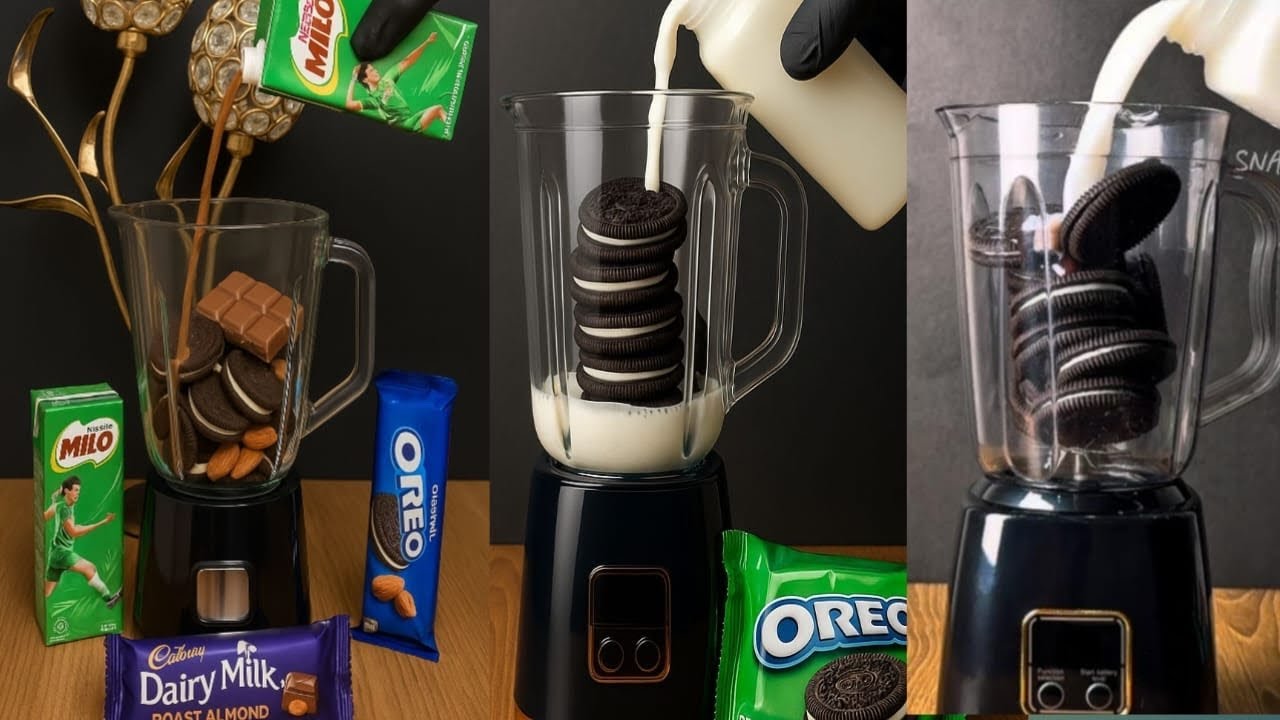 Ultimate Milo Oreo Cookie Shake with Cadbury Dairy Milk | ASMR Satisfying Sounds & Creamy Delight