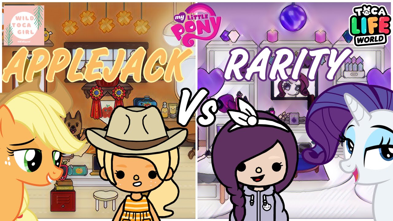 APPLEJACK 🍎 VS RARITY 💜 MLP 🐴💖 TOCA BOCA 🌎