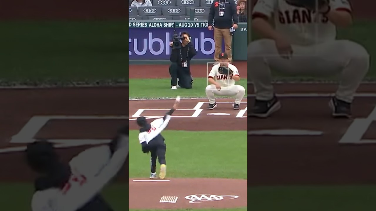 This kid brought the stadium to its feet with this first pitch 😳