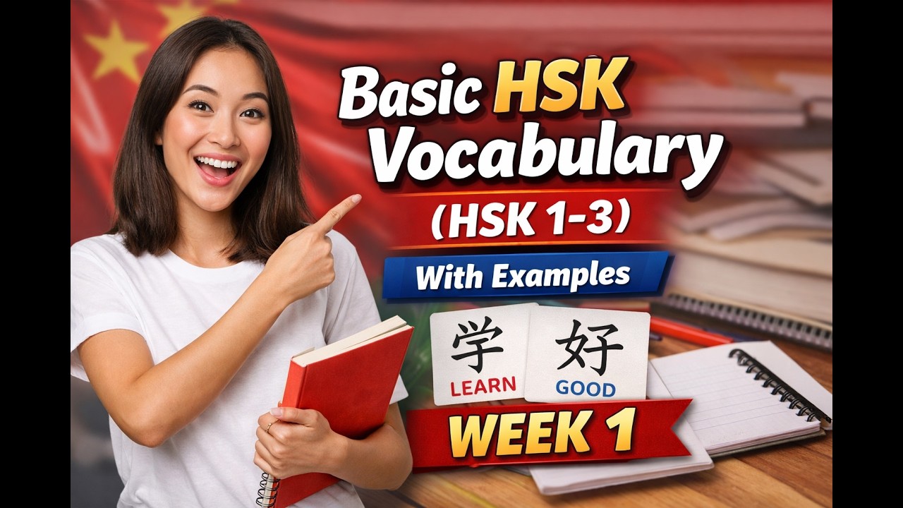 Basic HSK Vocabulary (HSK 1–3) | With Examples  |  Week 1