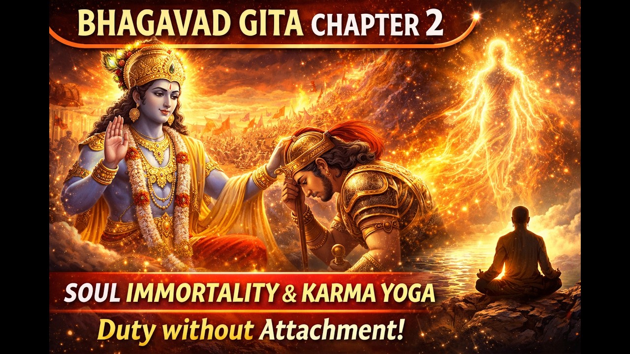भगवद गीता अध्याय 2 का सार | आत्मा का रहस्य और कर्मयोग | श्रीकृष्ण का महान उपदेश
