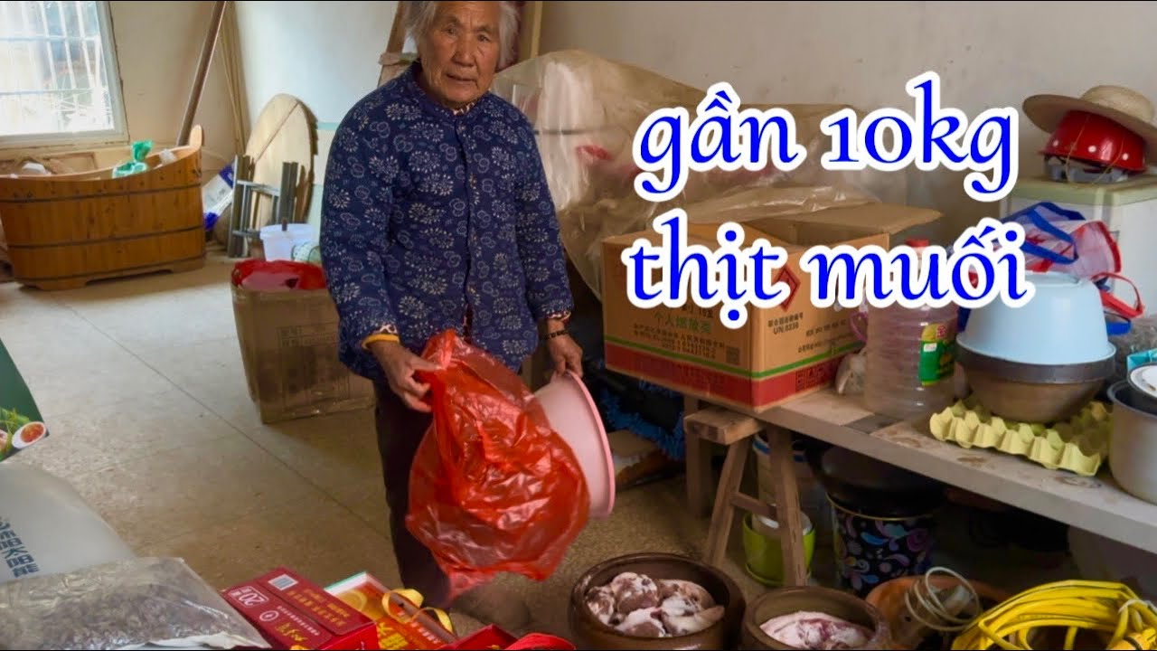 [1129]Qua Tết Có Nhiều Thịt Heo_Bà Bác Đem Muối Để Dành Ăn Từ Từ.