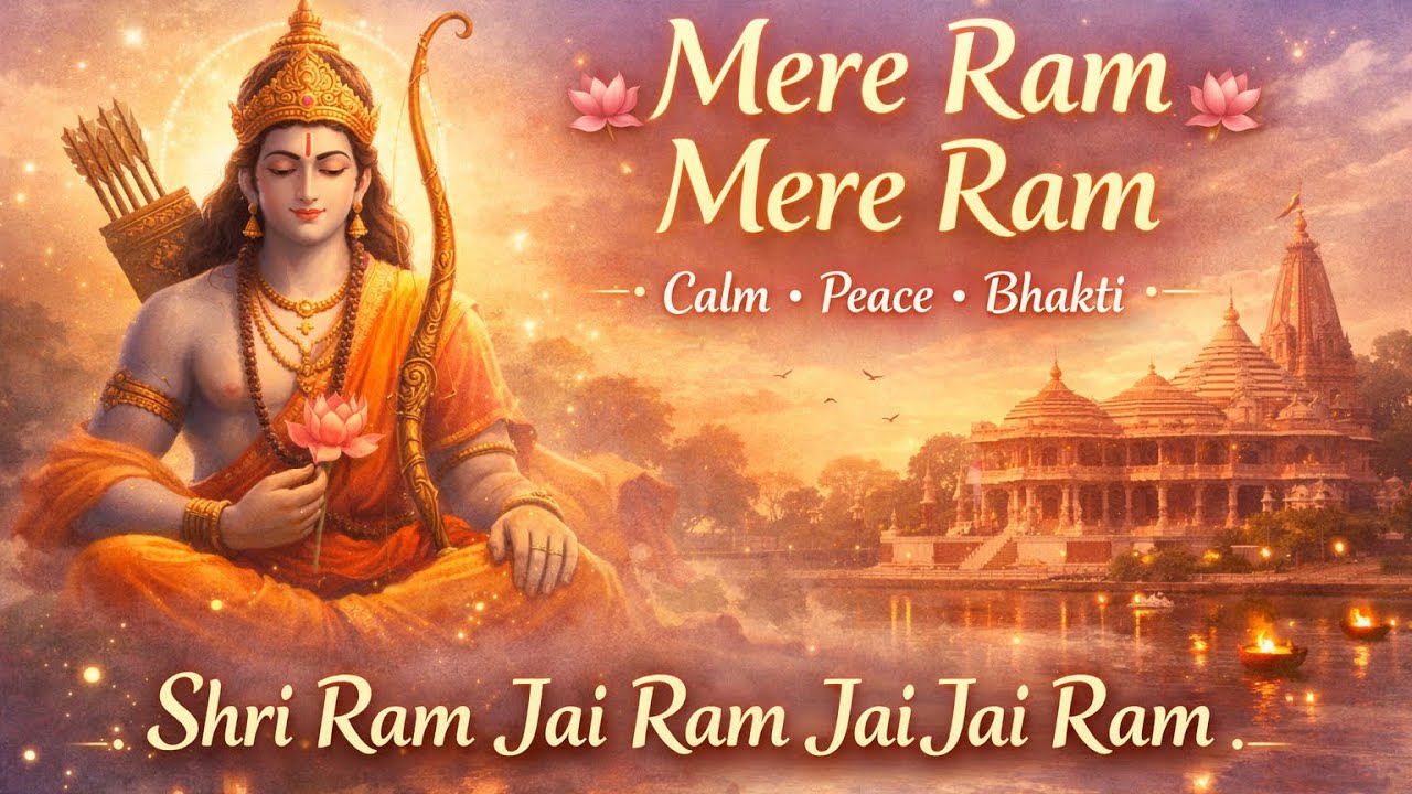 Mere Ram Mere Ram 🌸 | Calm Aesthetic Ram Dhun | Inner Calm | Guru Kripa Dhara