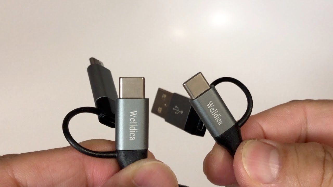 4-in-1 Nylon Braided USB C Type C, USB A and Micro USB Charging Cable by Welldiea