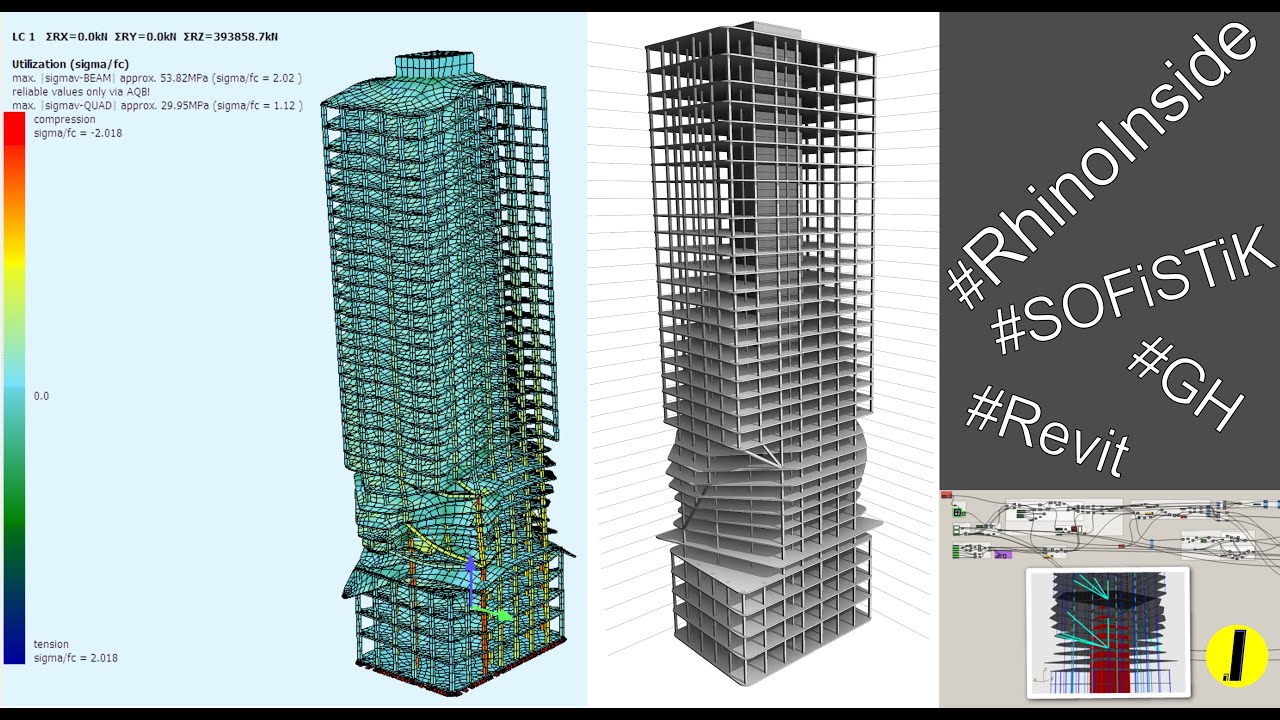 #Rhino.Inside #SOFiSTiK #GH - Parametric Tower
