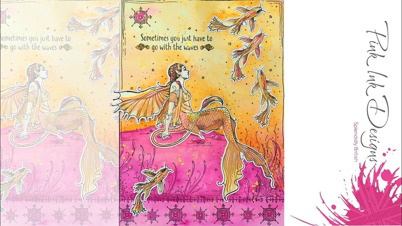How to create a watercolour style card with Pink Ink Designs