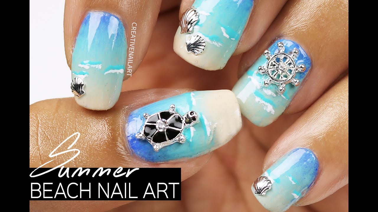 Summer beach nail art