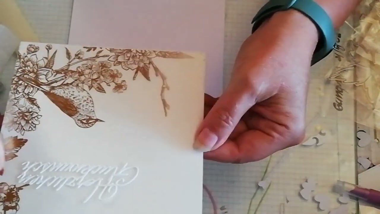 Eine Slimline, und 2 Quadratische Karten mit Vellum