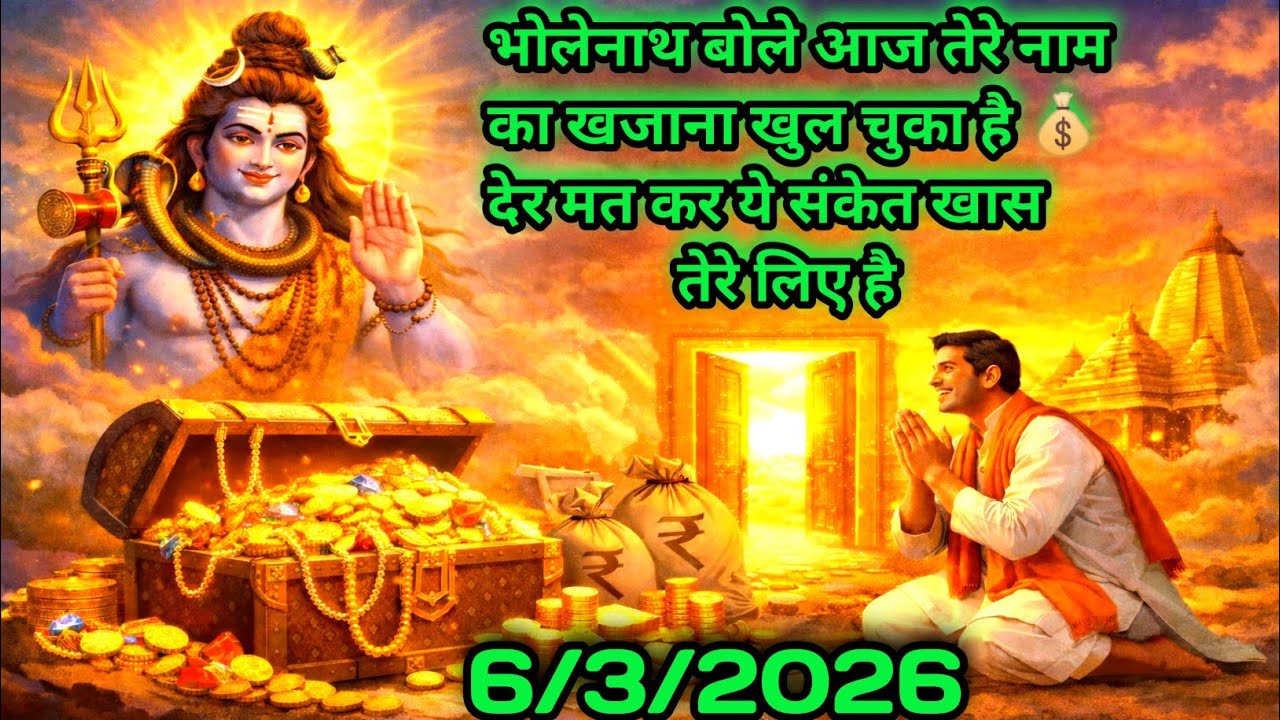 🌈🕉 6 मार्च 2026 का महादेव जी का संदेश | जरूर सुनें | Mahadev Message Today #godmessage​