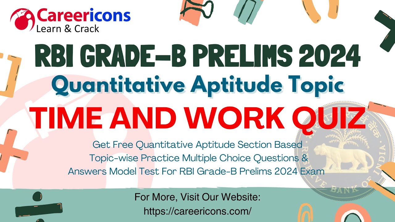 Time and Work Aptitude Questions Quiz | RBI Grade B Prelims 2024 Exam #rbi #rbigradeb #rbigradeb2024