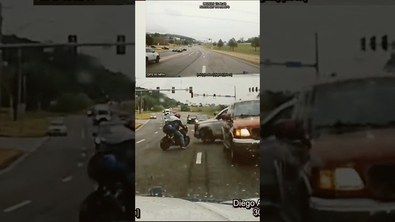 Three Troopers Corner Motorcycle Rider Across Fort Smith Streets | Arkansas State Police