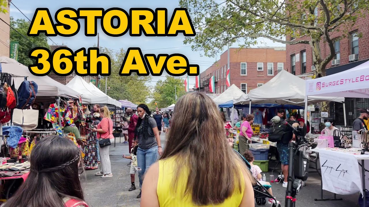 36th Avenue, Astoria, NY 11106 Walking Tour and Street Fair - Queens County - New York City - NYC