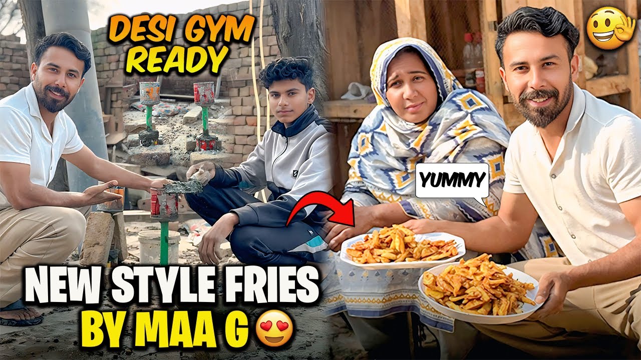Desi Dumbbells Ghar pe Ready Karliye😍💪Maa je ne Bnai aj Fries 🍟 