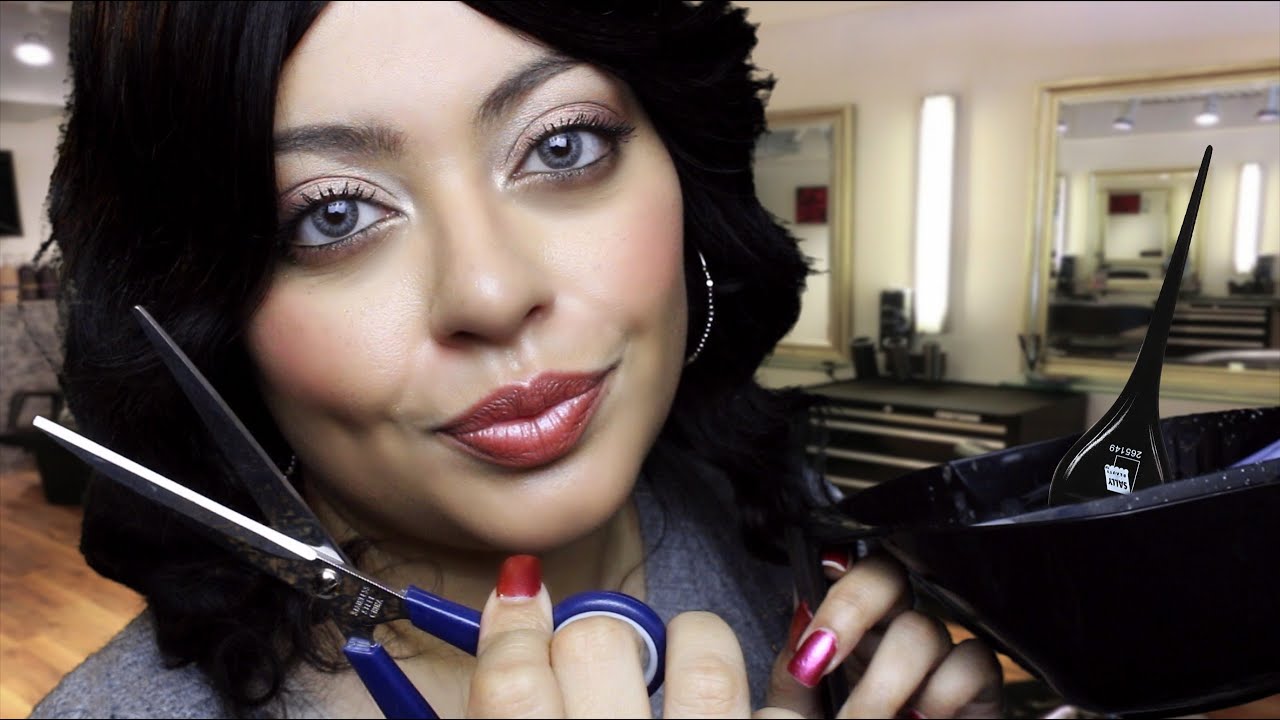 ASMR| Hair Stylist TINGLY Cut, Scalp Treatment, Wash, Color (Personal Attention)