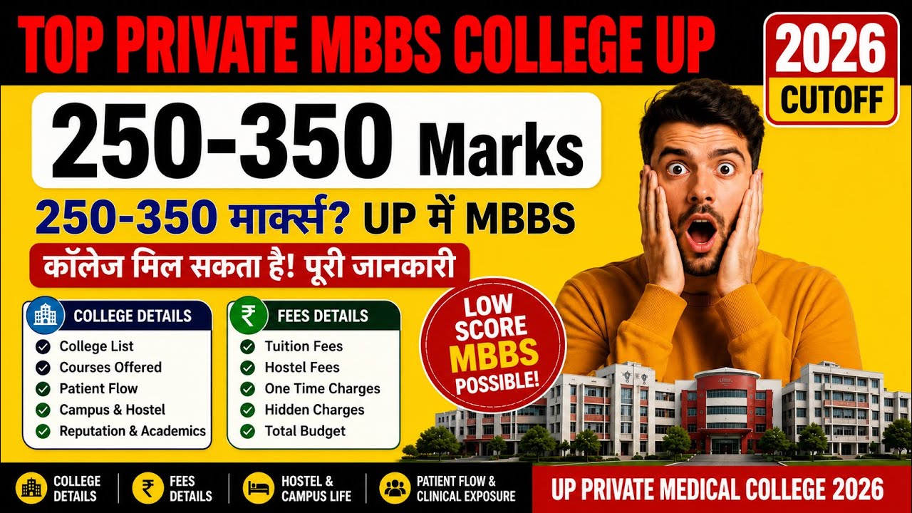 250-350 Marks Par MBBS? 🔥 UP Private Medical Colleges Cutoff & Fees 2026
