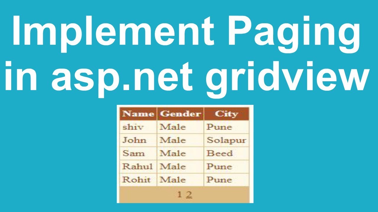 Implement Paging in asp.net gridview