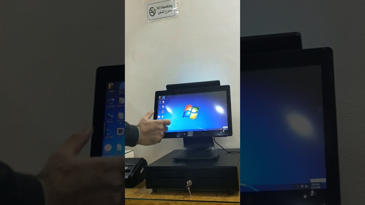 Wide Vision  15T01-w - Dual  screen  POS machineماكينة كاشير تاتش الكل فى واحد
