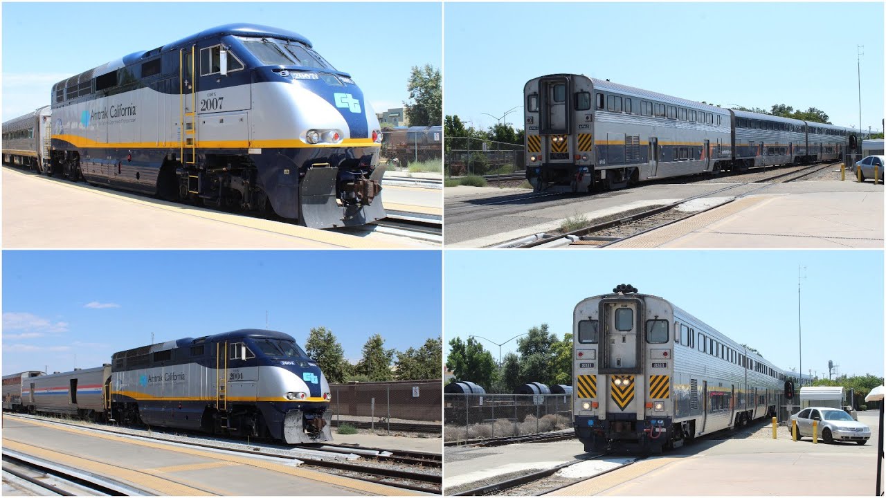 Amtrak San Joaquin Trains at Bakersfield Amtrak Station 6/26/20