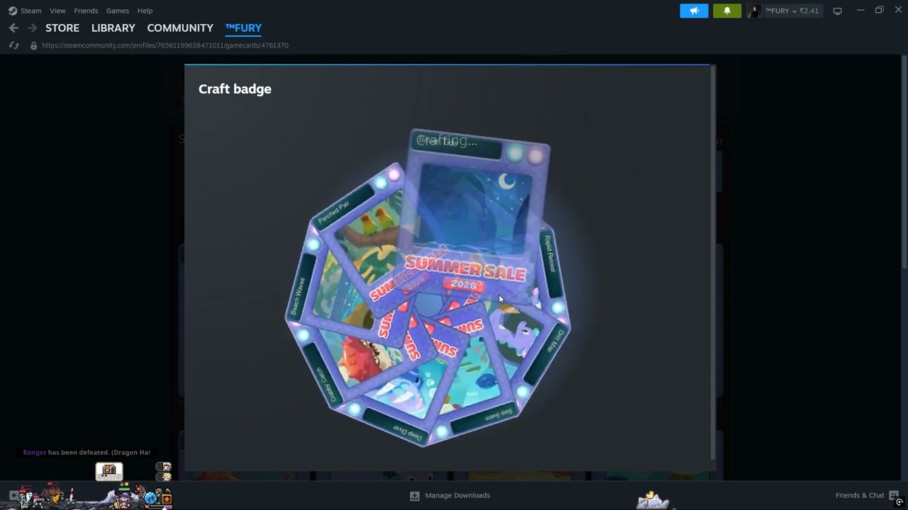 Steam trading cards (1 card - $10)