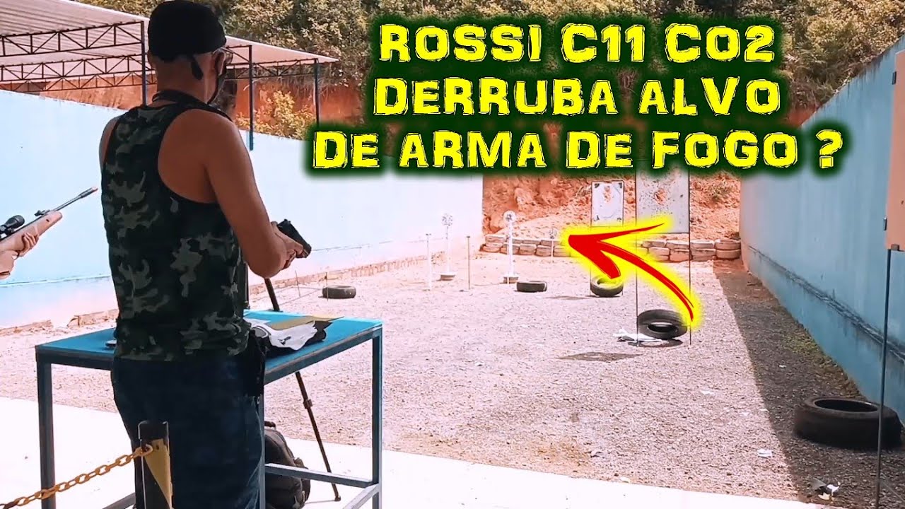 ROSSI C11 CO2 4.5 - DERRUBA ALVO DE ARMA DE FOGO ?