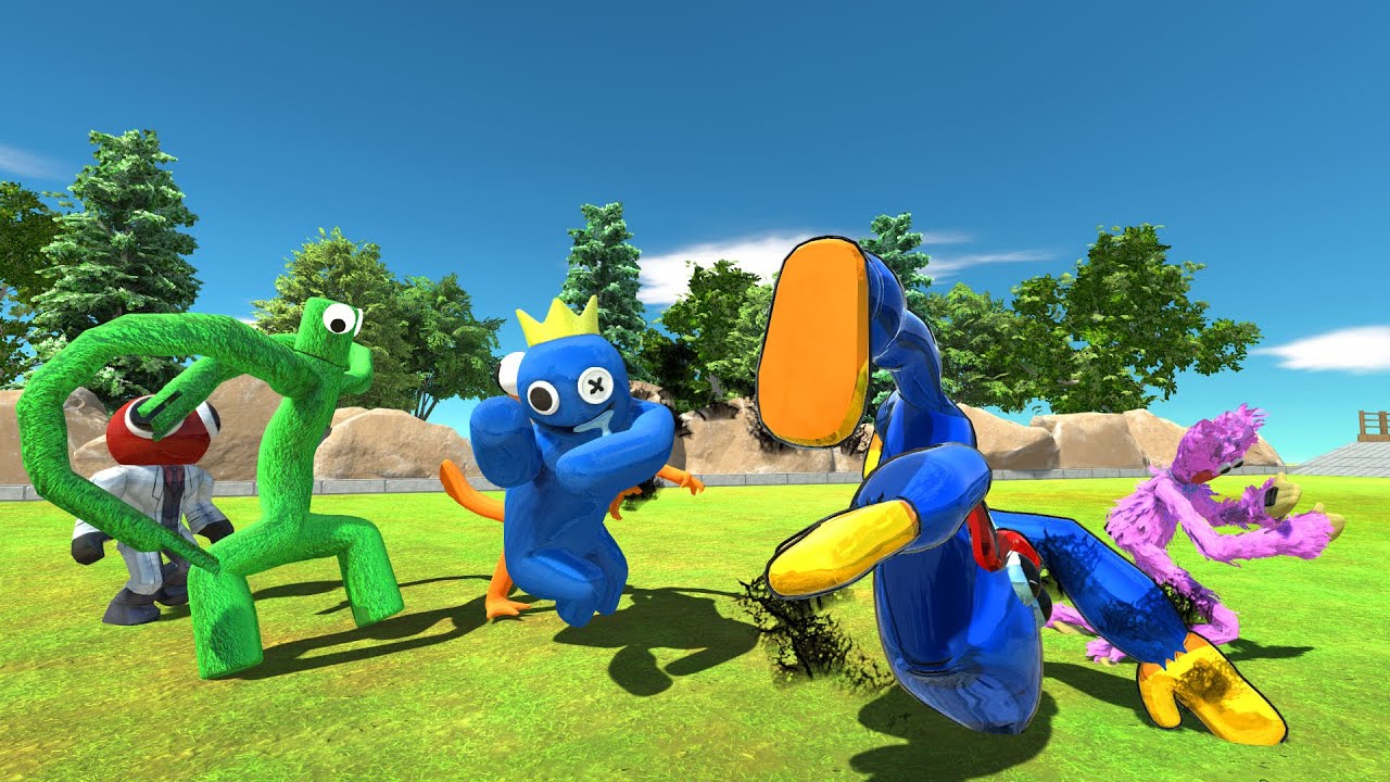 Battle Between Rainbow Friends vs Poppy Playtime - Animal Revolt Battle Simulator