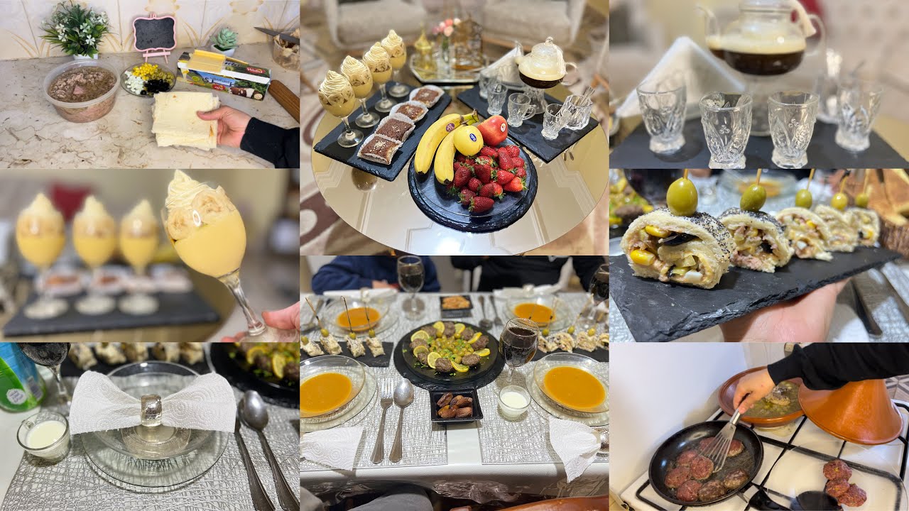 اقتراح طاولة اليوم6 تحلية الطبقاتسهلة و قمة في الذوق😋طاجين الرخام و رولي مالح بريستيج بدون طهي