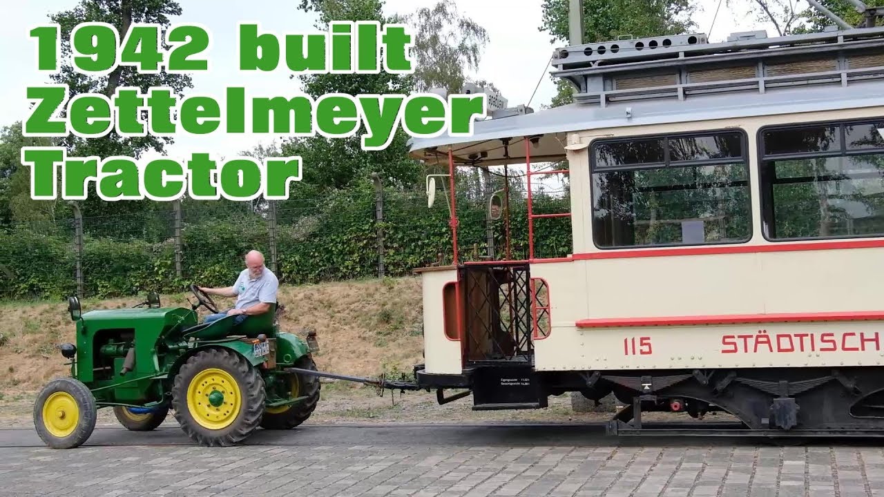 1942 built Zettelmeyer Tractor hauls a Trolley in