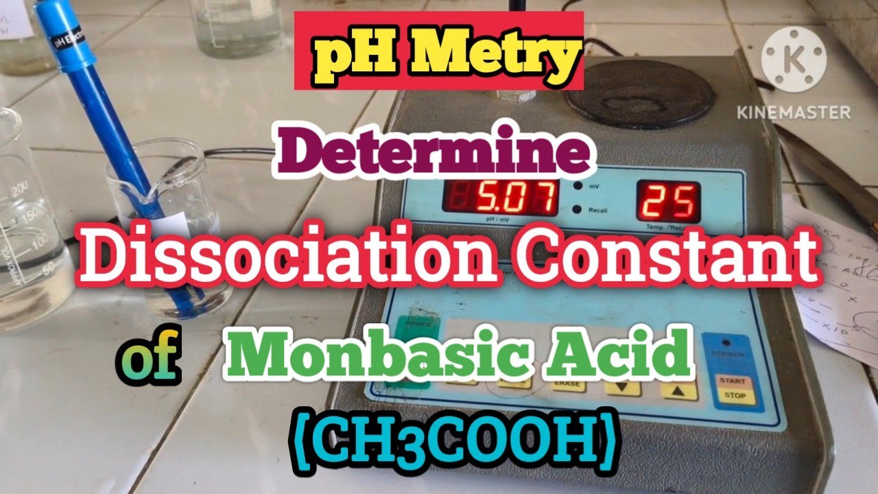 Determine Dissociation Constant of Monobasic Acid by pH Meter | Determine ka of CH3COOH
