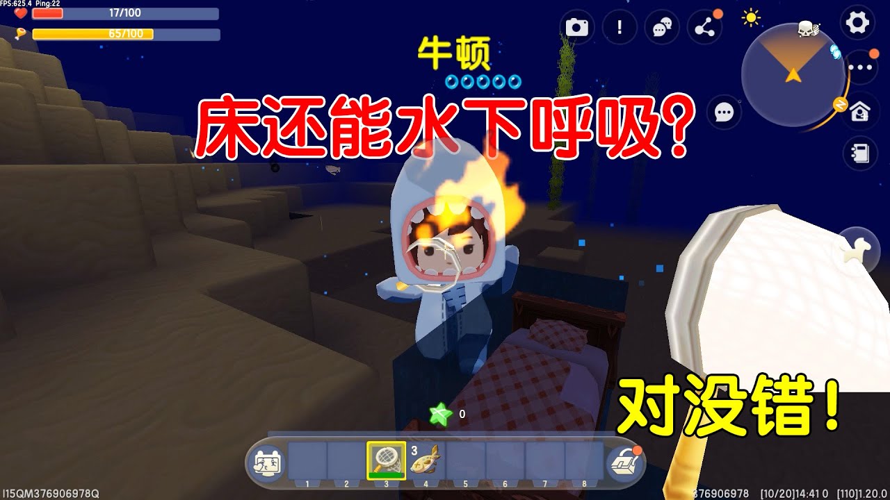 迷你世界：当牛顿来到迷你，看见床在水下呼吸，木门躲岩浆蒙圈了