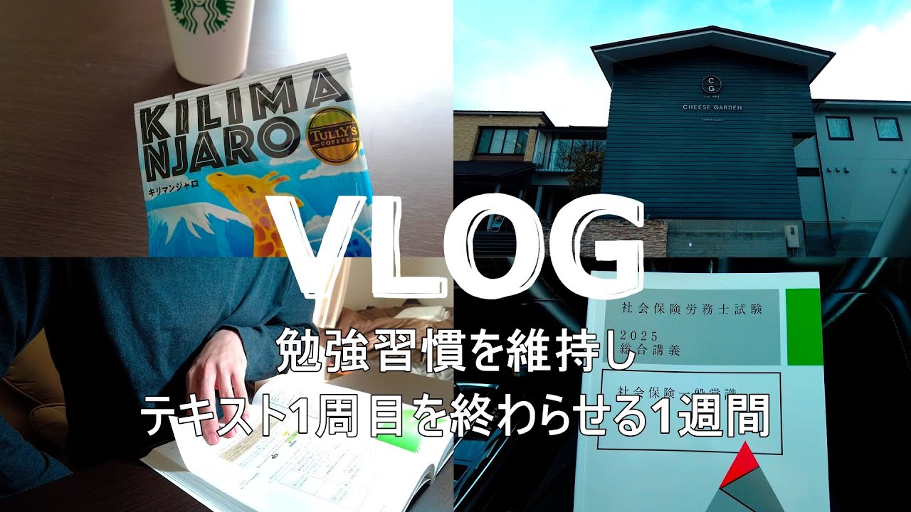 【勉強VLOG】#15 社会人｜社労士試験｜仕事始めの1週間