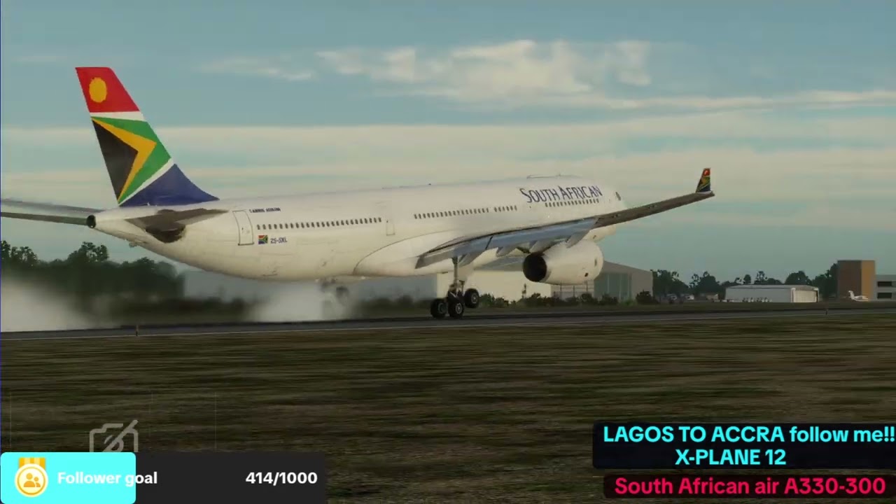 Lagos DNMM to Accra DGAA Landing South African airways