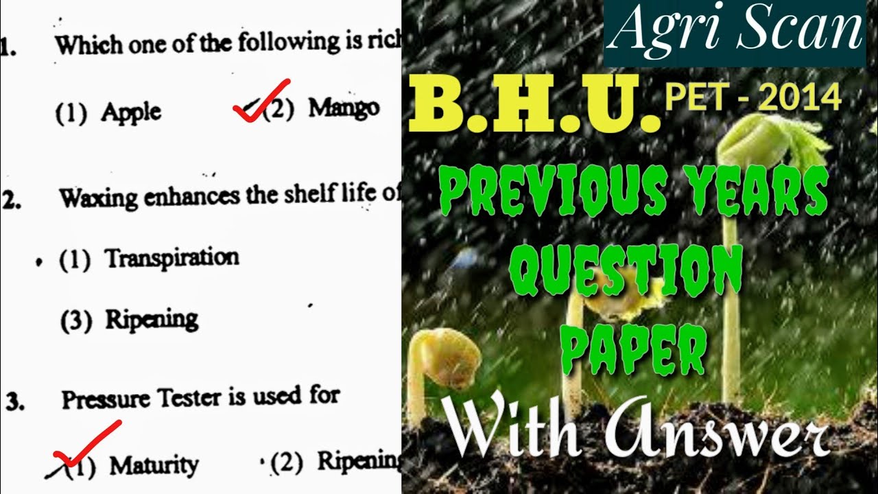 BHU PET-2014Msc(ag.) With solve Question paper (BHU) 2014// agri Scan