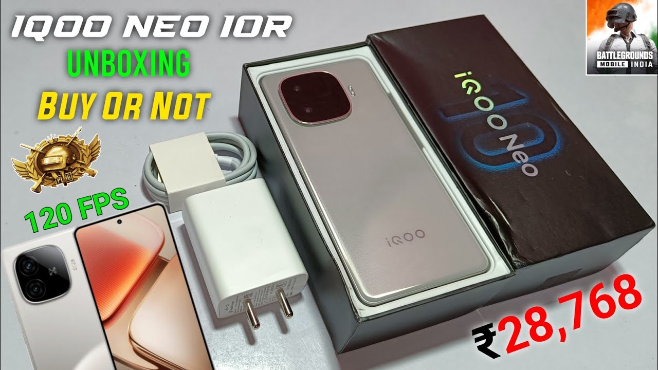 IQOO NEO 10r UNBOXING & FIRST LOOK - BGMI 120 FPS | SD 8s Gen 3, 6400mah @₹28,768*