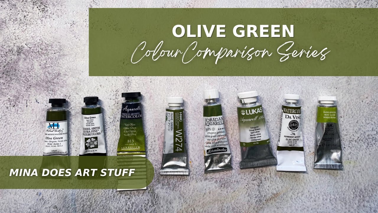 Olive Green Watercolour - Colour Comparison Series - Mina Does Art Stuff