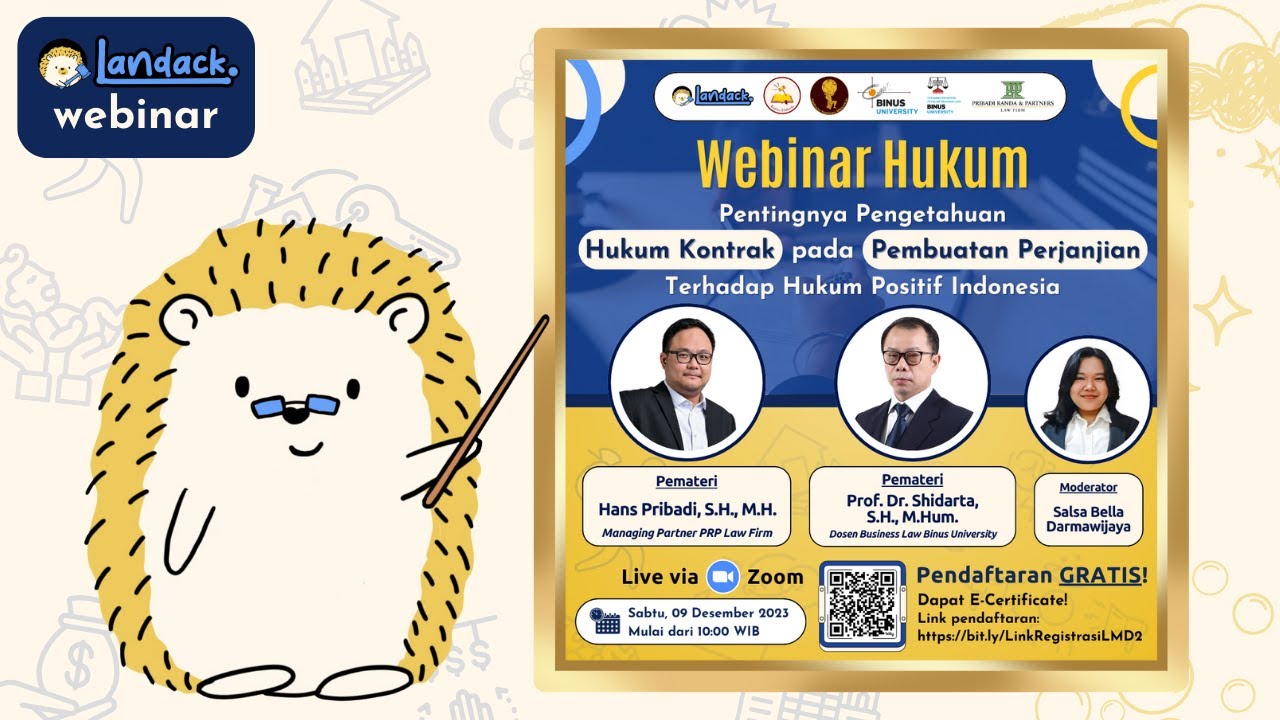 Pentingnya Hukum Kontrak pada Pembuatan Perjanjian (Webinar Hukum dgn @binusuniversityofficial6948)