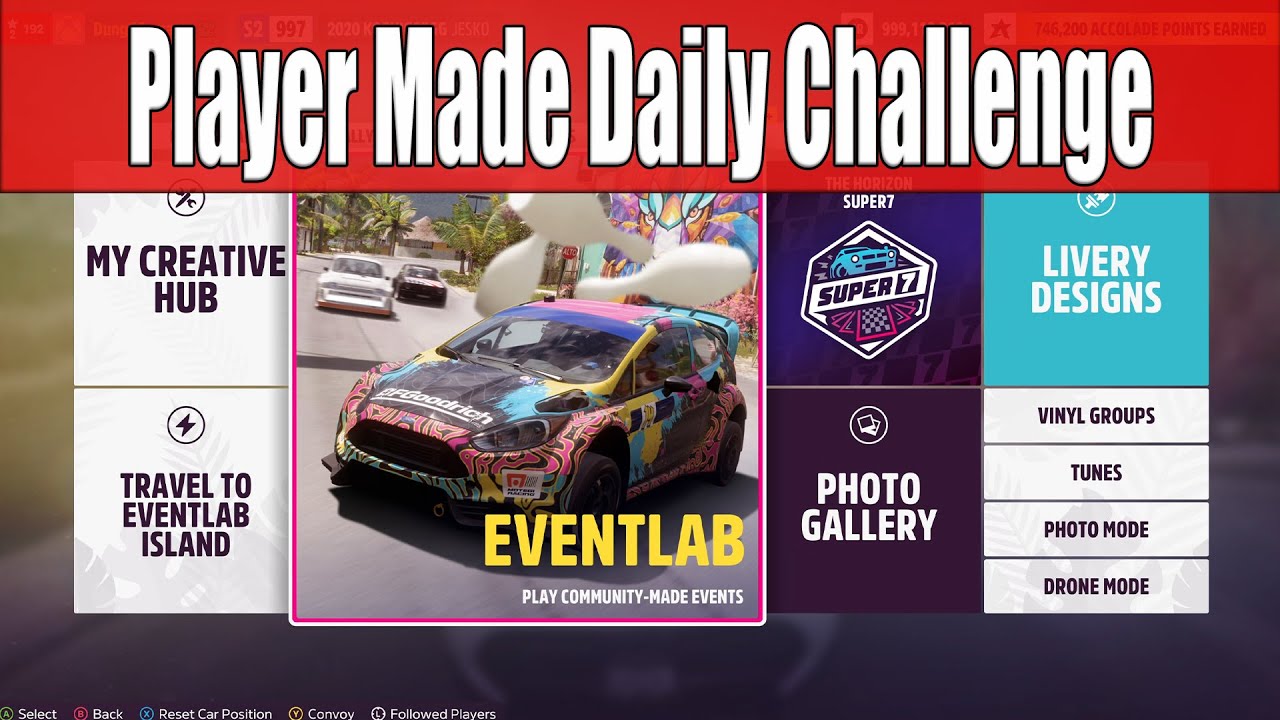 Forza Horizon 5 Player Made Daily Challenge Play any Eventlab from the Creative Hub