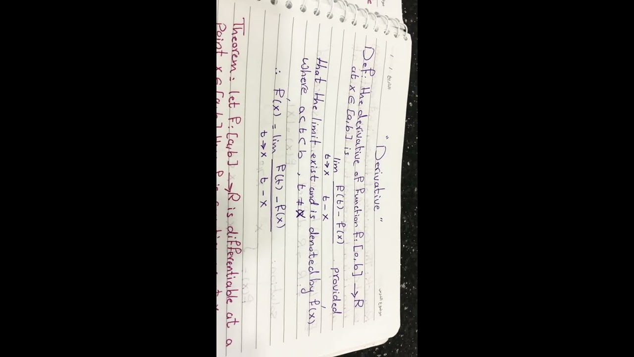 التحليل الرياضي/ المرحلة الثالثة/المشتقة